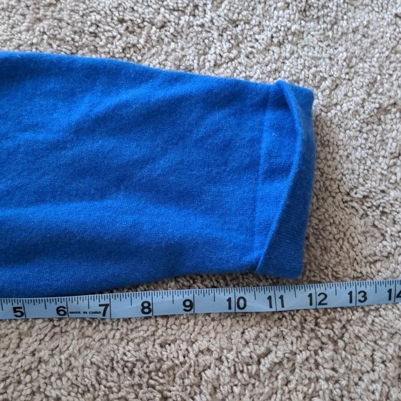 Pure Collection Cashmere Royal Blue Rollover Turtle neck with roll sleeve sz 20 - Picture 11 of 12